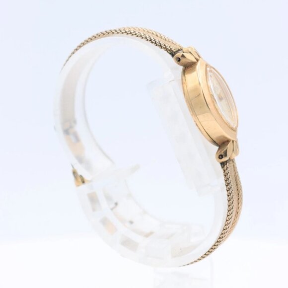 Vintage Lady Elgin Linen Bezel Ladies Mechanical Wristwatch 900 10k Gold Filled - Picture 2 of 5